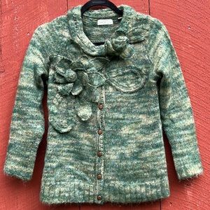 Anthropologie Sleeping on Snow Sweater Curry Comb